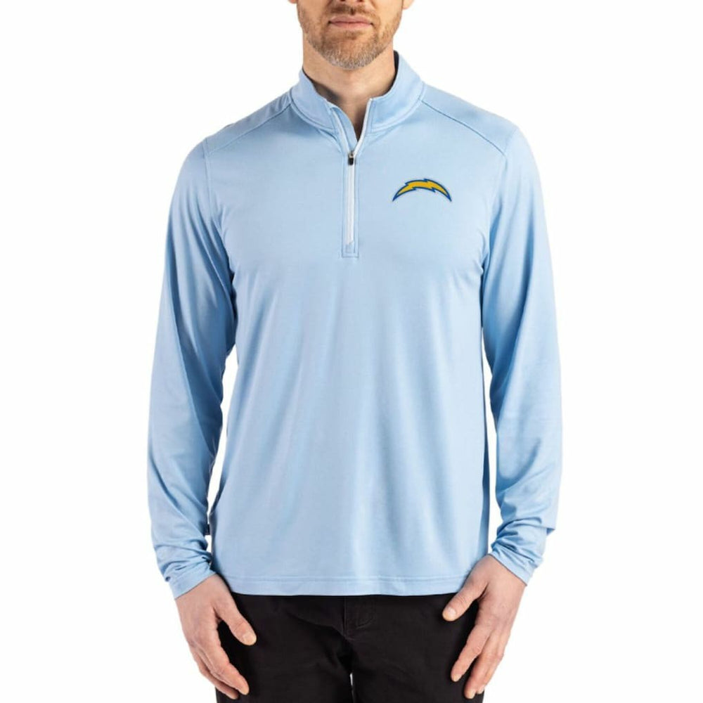 NFL Los Angeles Chargers Cutter & Buck Coastline Epic Comfort Recycled Quarter-Zip Pullover