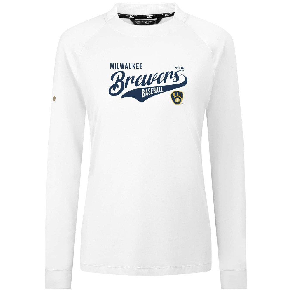 Milwaukee Brewers Levelwear Women's Slender Glide T-Shirt - White