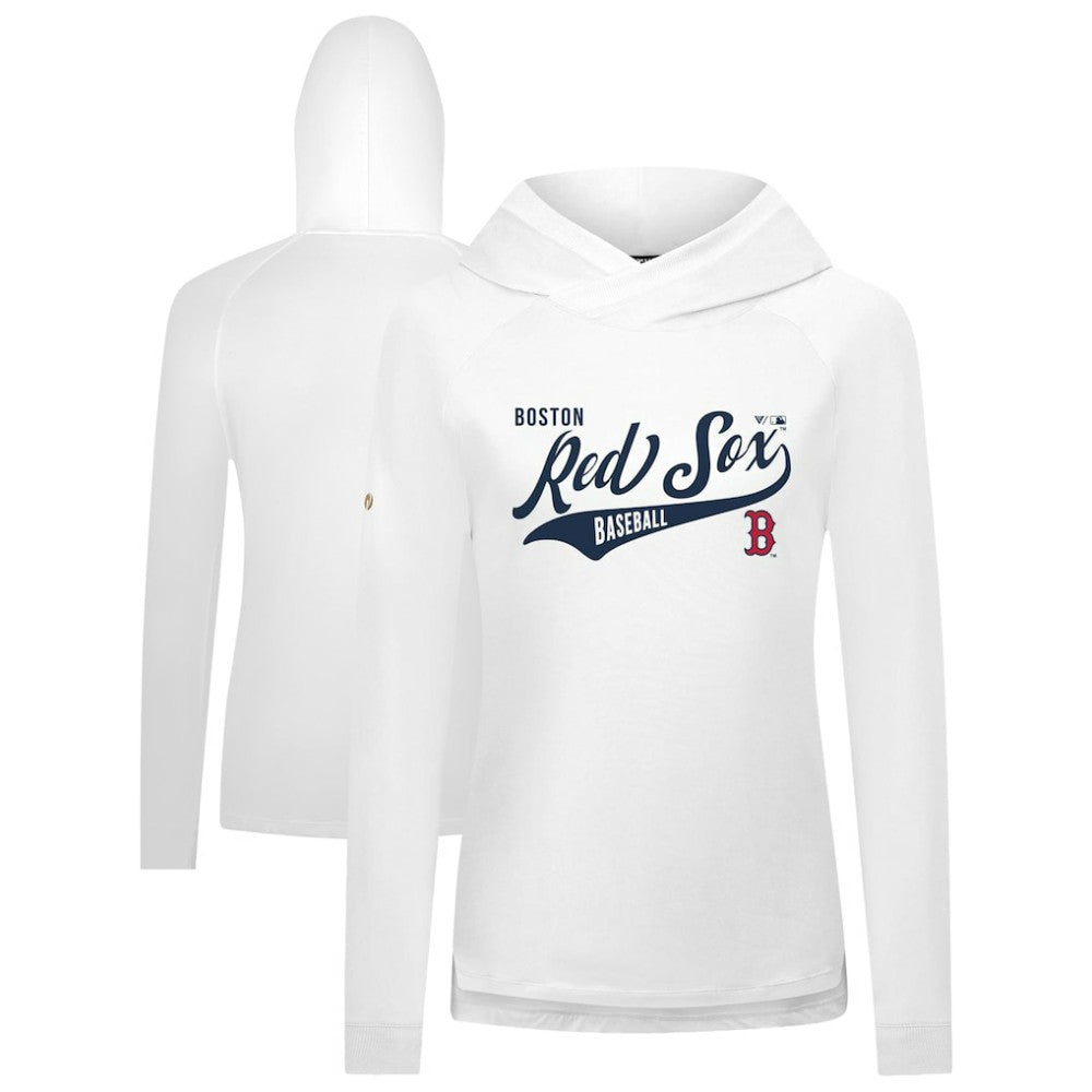 Boston Red Sox Levelwear Women's Slender Glide Raglan Hoodie - White