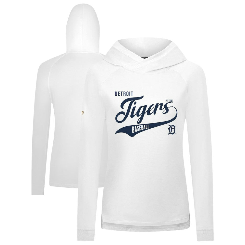 Detroit Tigers Levelwear Women's Slender Glide Raglan Hoodie - White