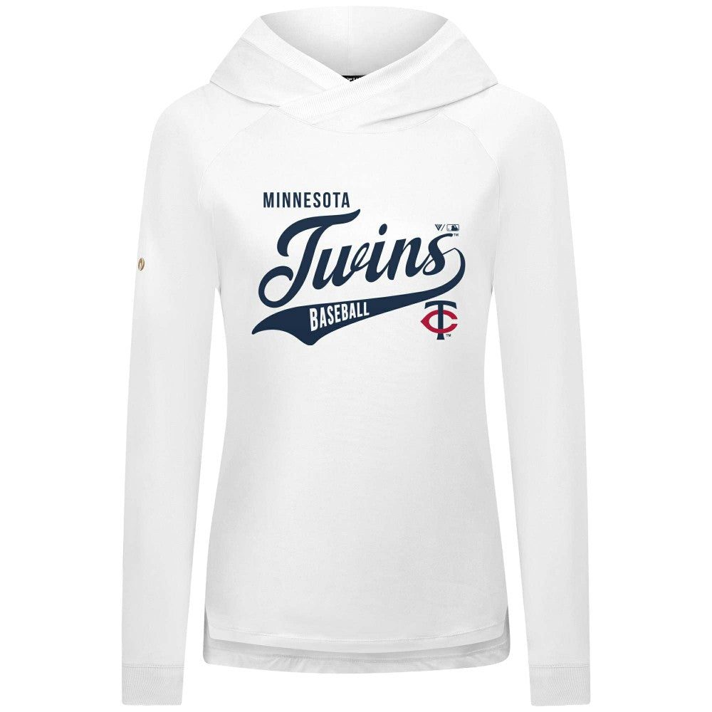 Minnesota Twins Levelwear Women's Slender Glide Raglan Hoodie - White
