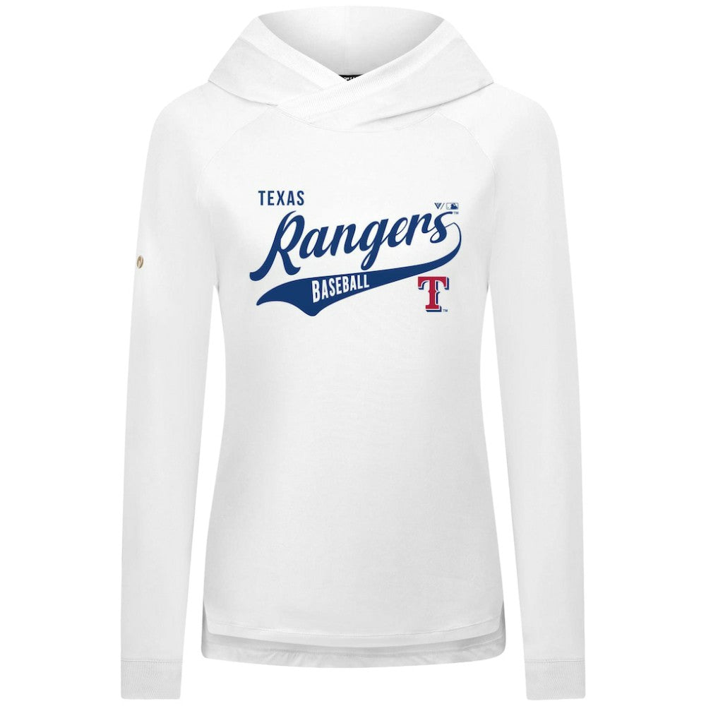 Texas Rangers Levelwear Women's Slender Glide Raglan Hoodie - White