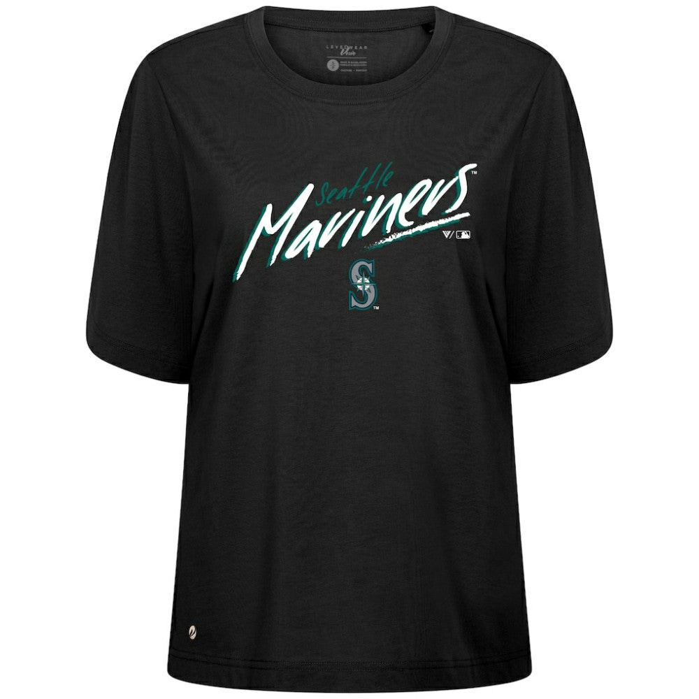 Seattle Mariners Levelwear Women's Bloom Sizzle T-Shirt - Black