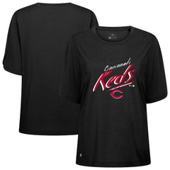 Cincinnati Reds Levelwear Women's Bloom Sizzle T-Shirt - Black