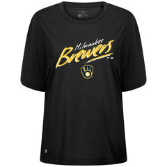 Milwaukee Brewers Levelwear Women's Bloom Sizzle T-Shirt - Black