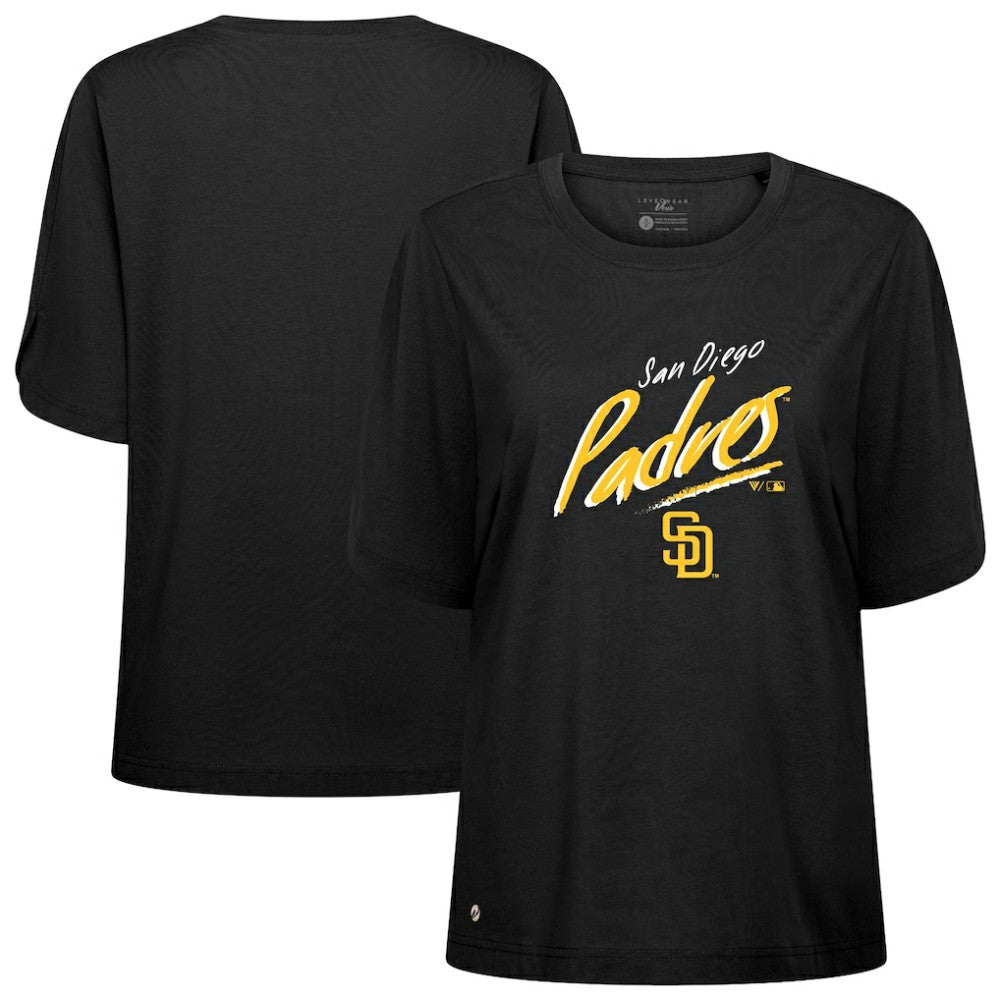 San Diego Padres Levelwear Women's Bloom Sizzle T-Shirt - Black