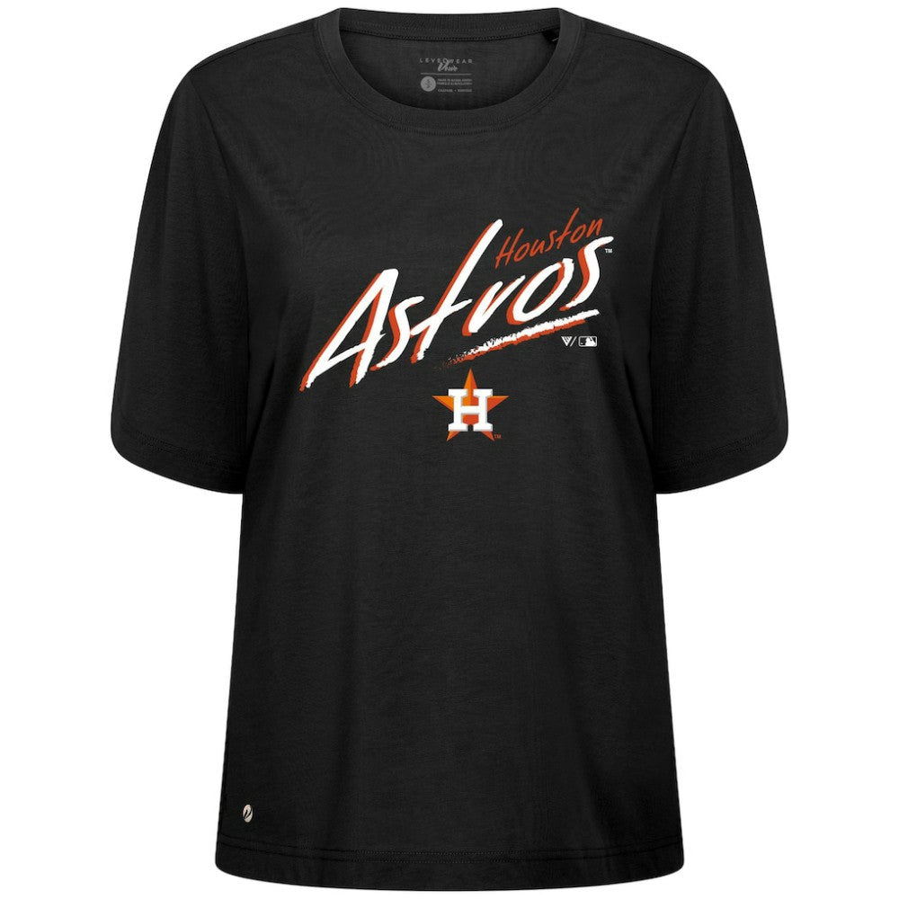 Houston Astros Levelwear Women's Bloom Sizzle T-Shirt - Black