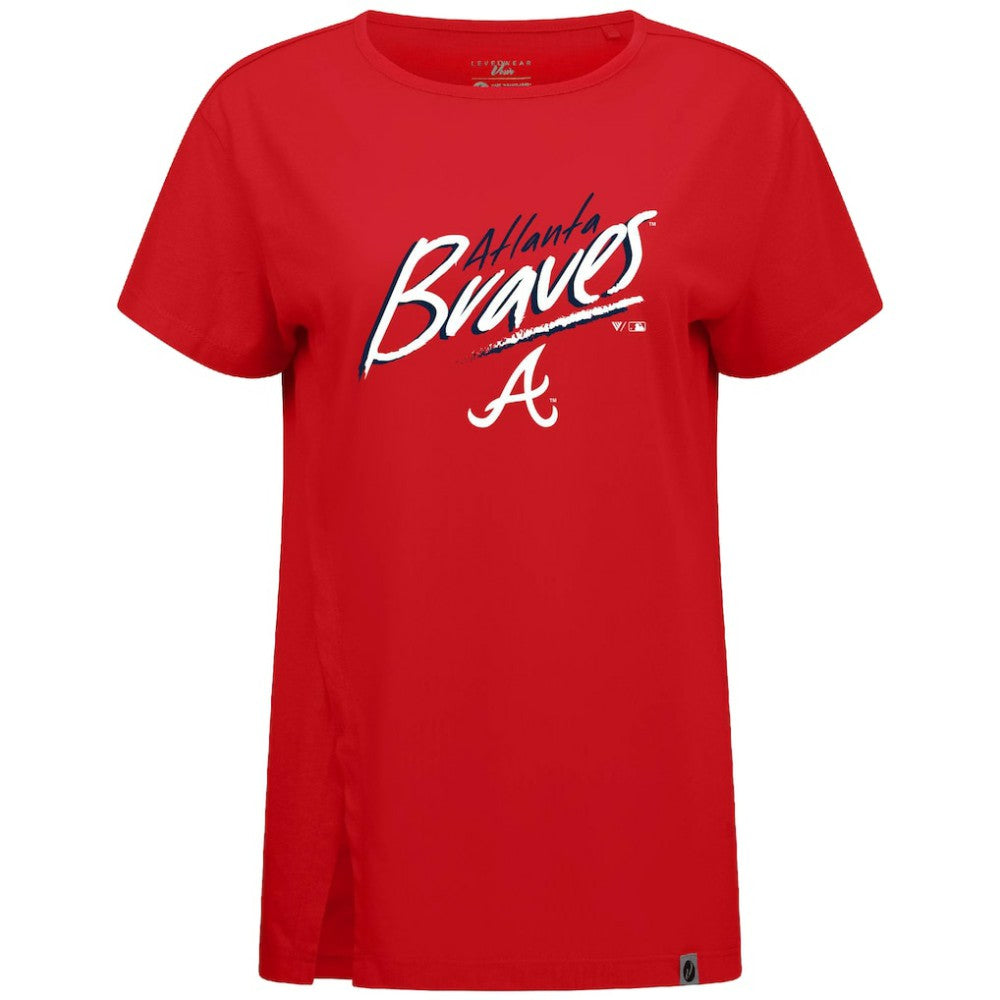 Atlanta Braves Levelwear Women's Influx Sizzle T-Shirt - Red