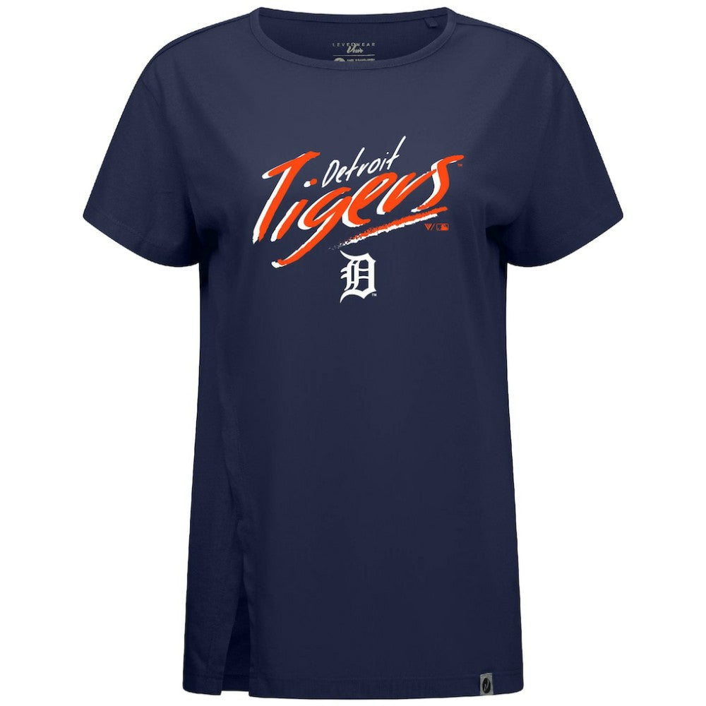 Detroit Tigers Levelwear Women's Influx Sizzle T-Shirt - Navy