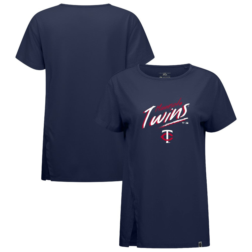 Minnesota Twins Levelwear Women's Influx Sizzle T-Shirt - Navy