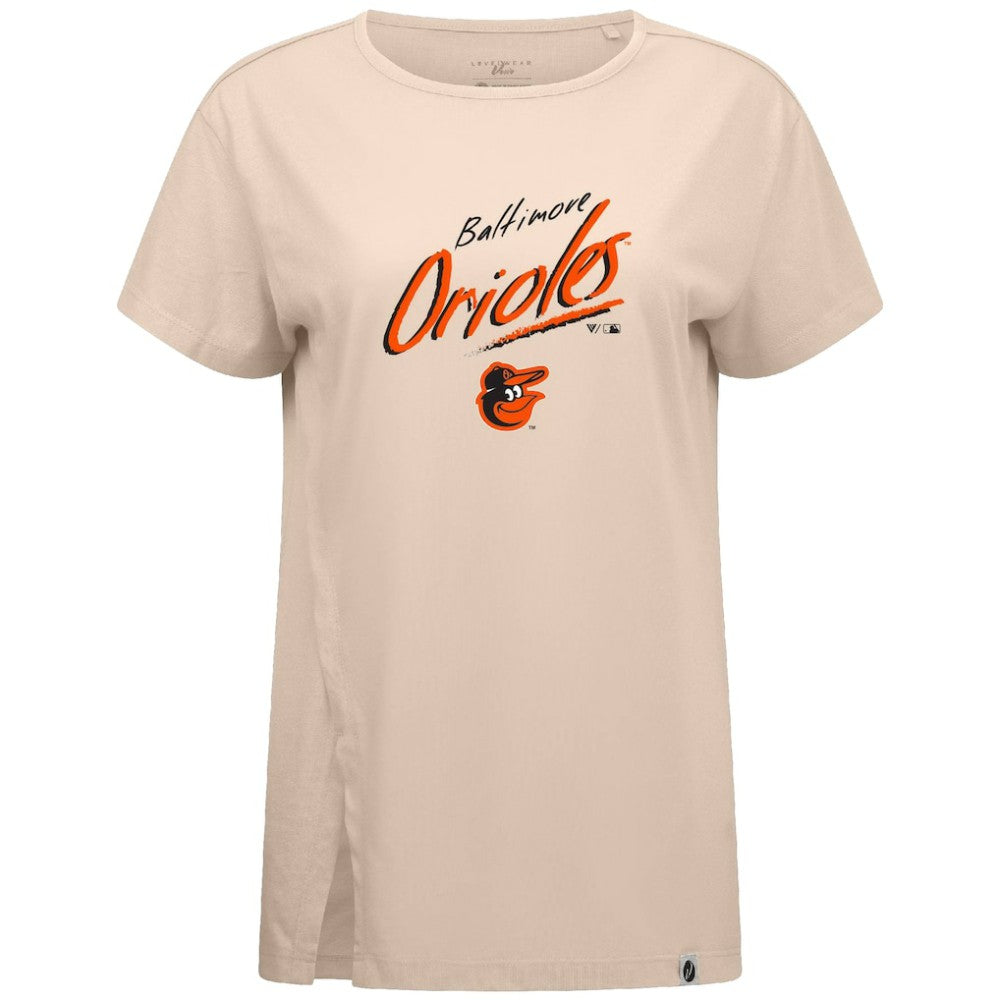 Baltimore Orioles Levelwear Women's Influx Sizzle T-Shirt - Khaki
