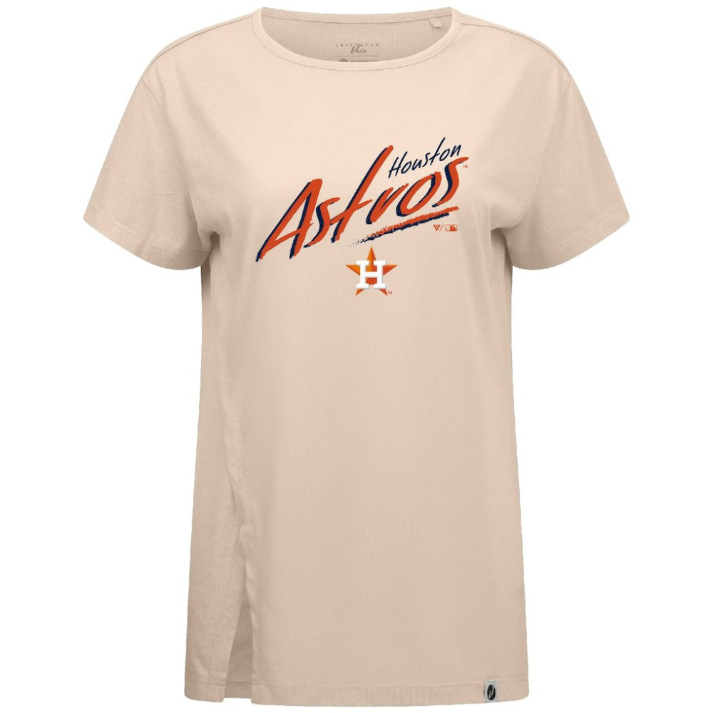 Houston Astros Levelwear Women's Influx Sizzle T-Shirt - Khaki