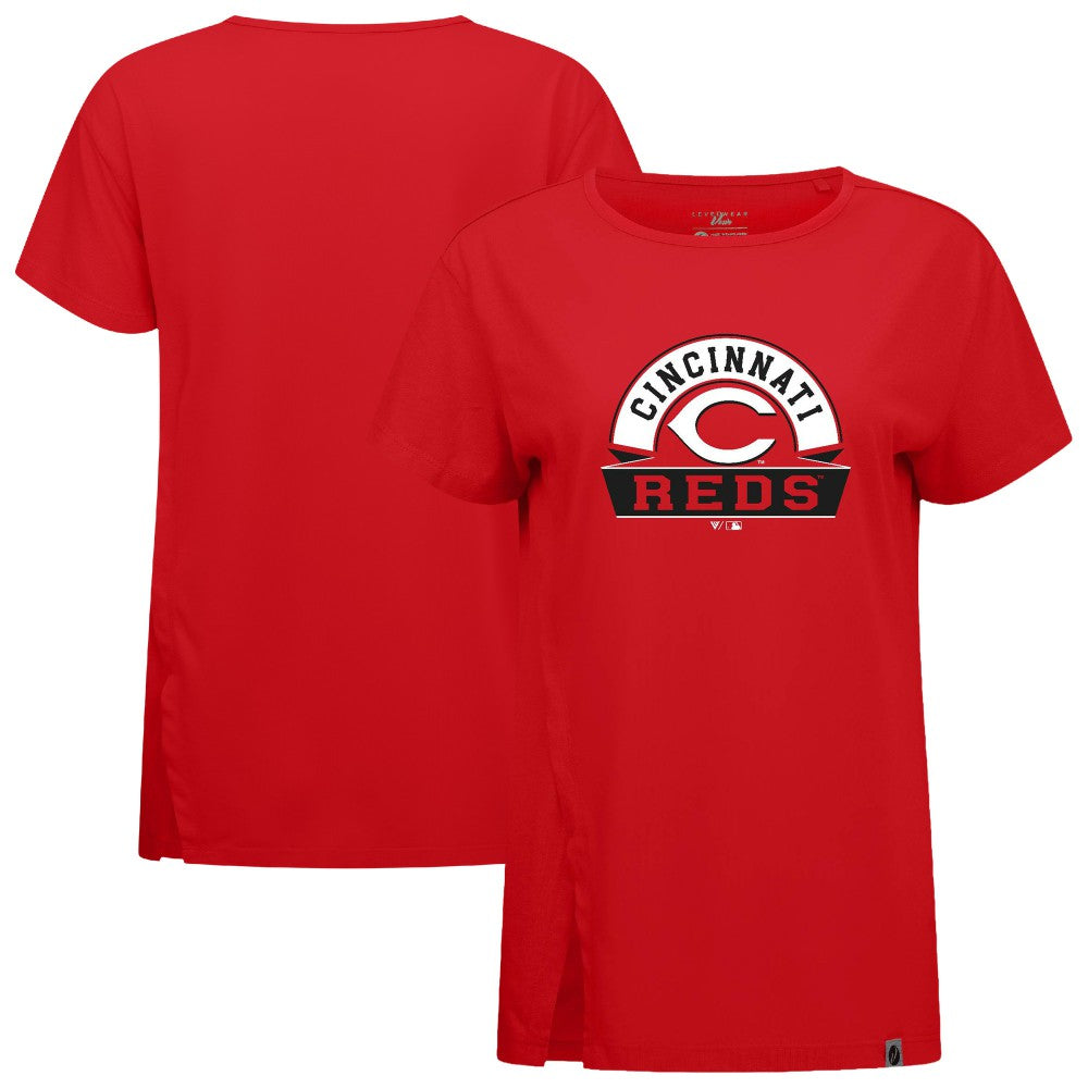 Cincinnati Reds Levelwear Women's Influx Banner Arch T-Shirt - Red
