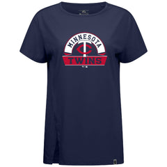 Minnesota Twins Levelwear Women's Influx Banner Arch T-Shirt - Navy