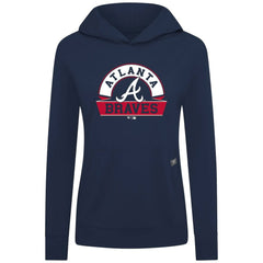 Atlanta Braves Levelwear Women's Relay Banner Arch Long Sleeve T-Shirt Hoodie - Navy