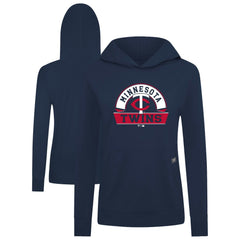 Minnesota Twins Levelwear Women's Relay Banner Arch Long Sleeve T-Shirt Hoodie - Navy