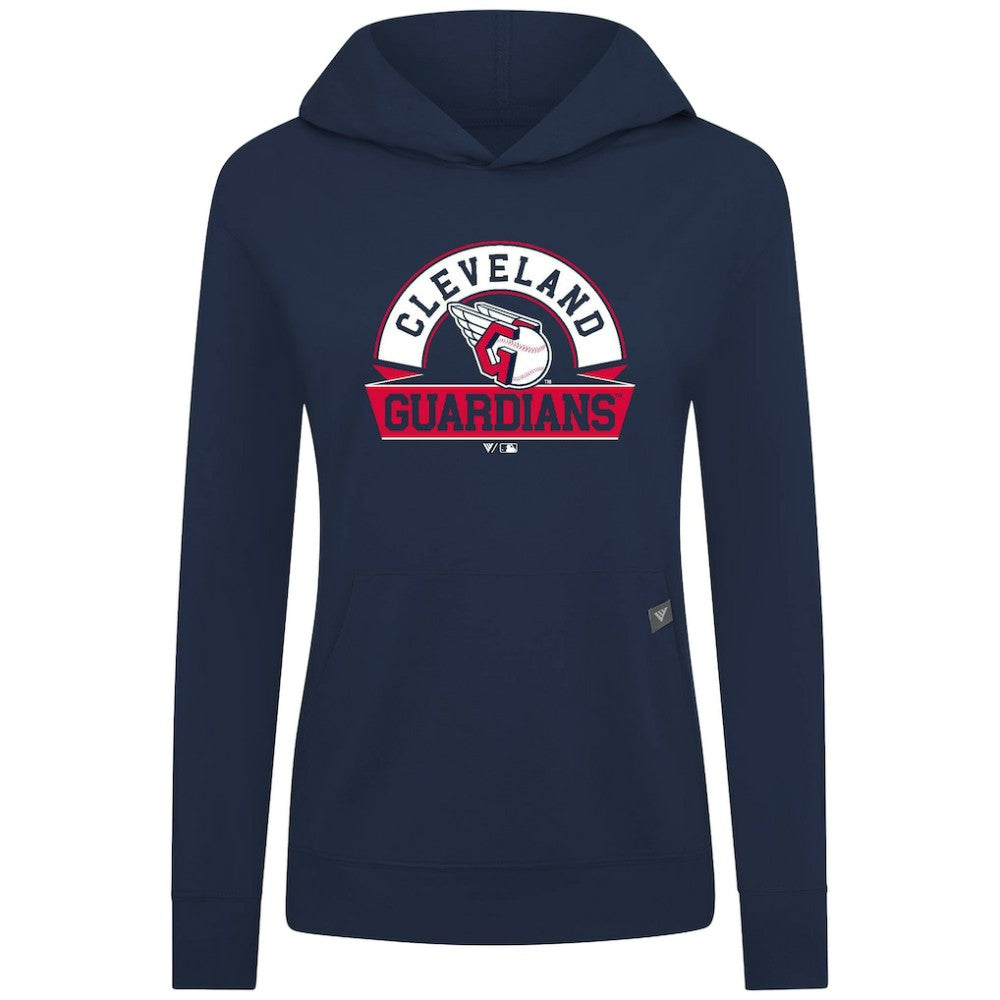 Cleveland Guardians Levelwear Women's Relay Banner Arch Long Sleeve T-Shirt Hoodie - Navy