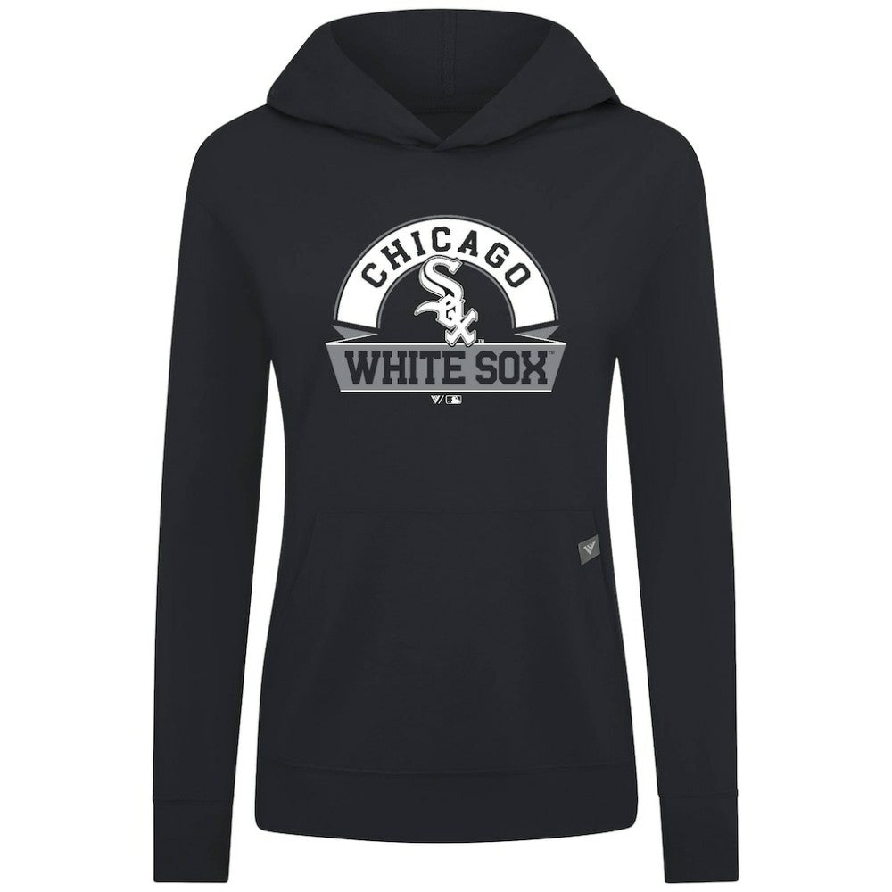 Chicago White Sox Levelwear Women's Relay Banner Arch Long Sleeve T-Shirt Hoodie - Black