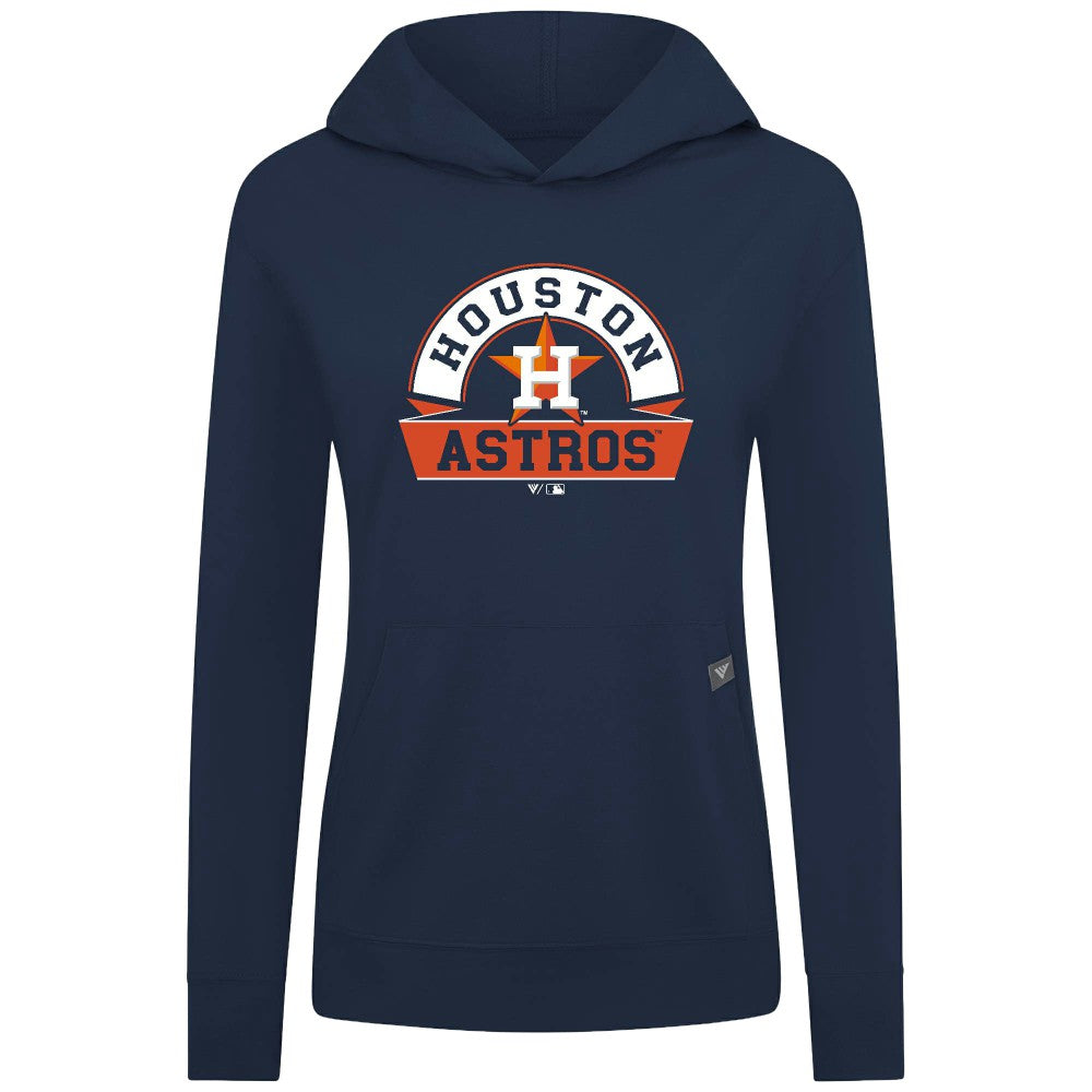 Houston Astros Levelwear Women's Relay Banner Arch Long Sleeve T-Shirt Hoodie - Navy