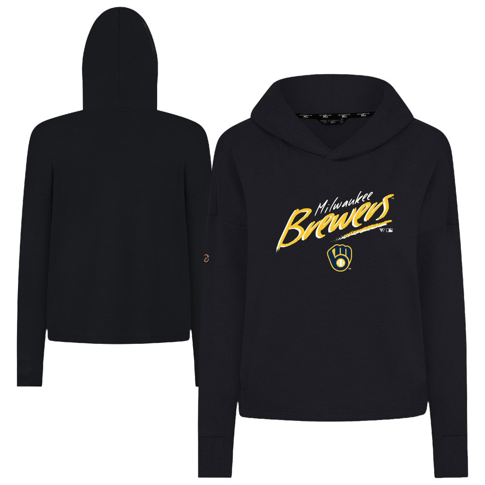 Milwaukee Brewers Levelwear Women's Sweet Sizzle Tri-Blend Hoodie - Black