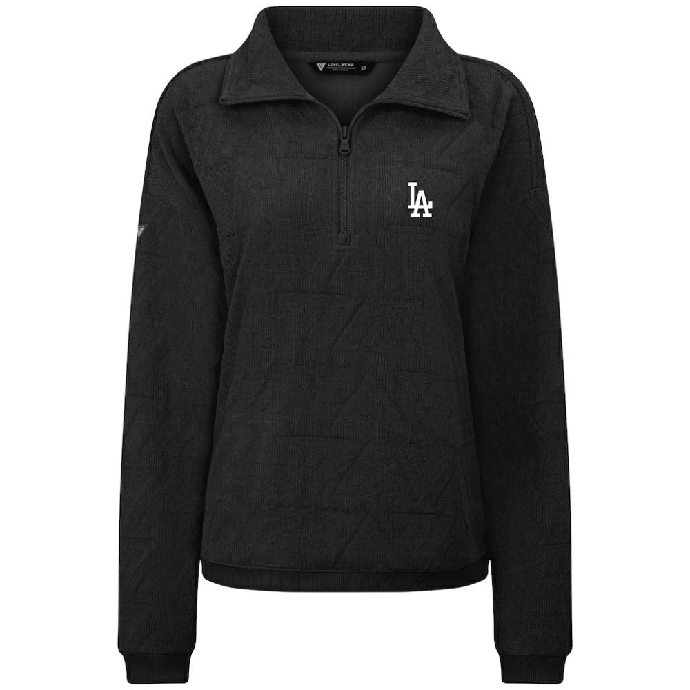 Los Angeles Dodgers Levelwear Women's Camden Insignia 2.0 Quarter-Zip Top - Black