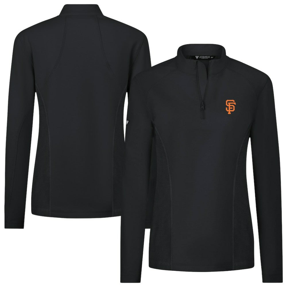 San Francisco Giants Levelwear Women's Upright Insignia 2.0 Quarter-Zip Tri-Blend Top - Black