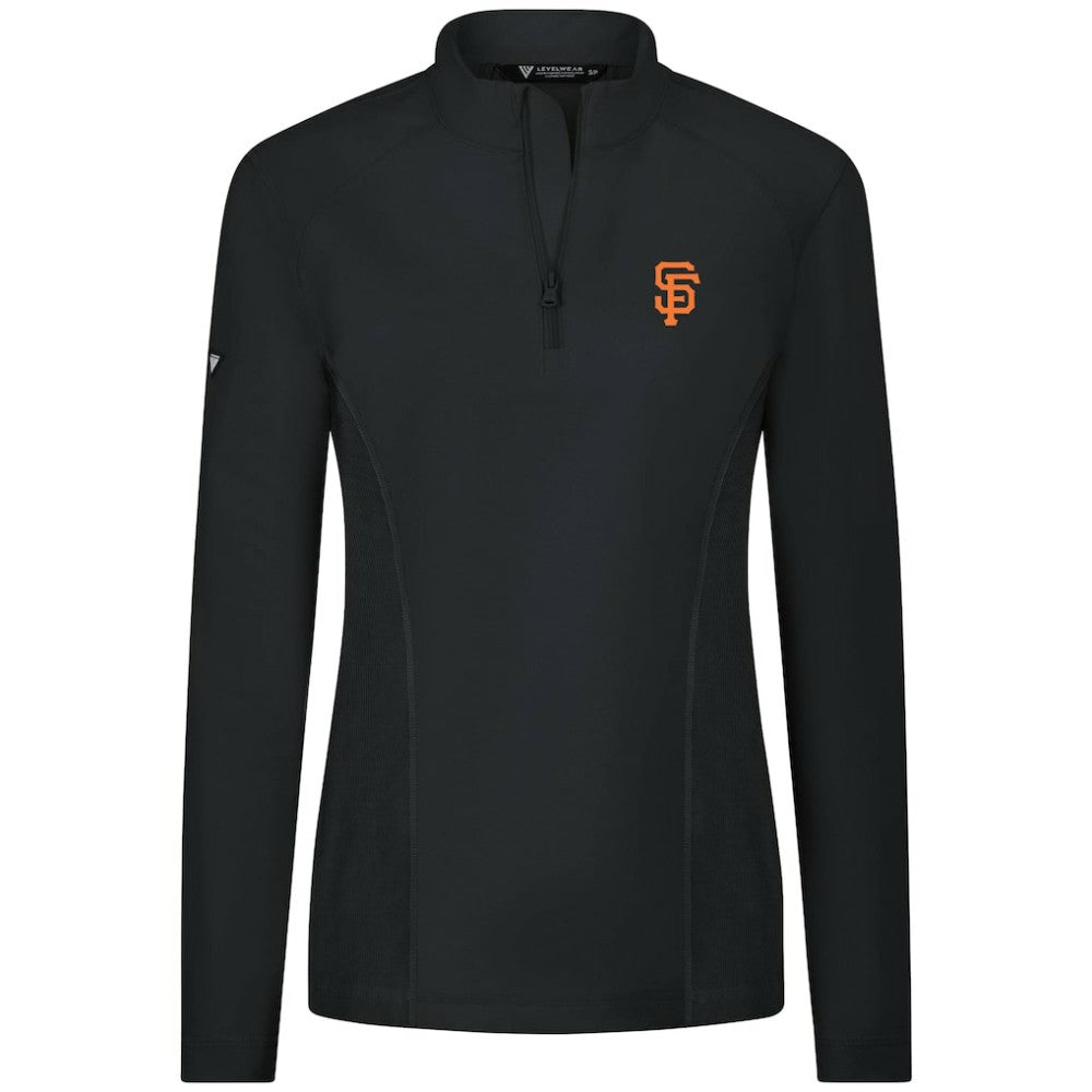 San Francisco Giants Levelwear Women's Upright Insignia 2.0 Quarter-Zip Tri-Blend Top - Black