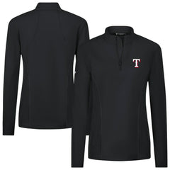 Texas Rangers Levelwear Women's Upright Insignia 2.0 Quarter-Zip Tri-Blend Top - Black