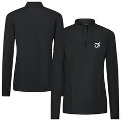 Washington Nationals Levelwear Women's Upright Insignia 2.0 Quarter-Zip Tri-Blend Top - Black