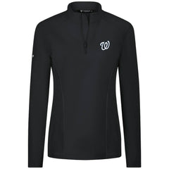 Washington Nationals Levelwear Women's Upright Insignia 2.0 Quarter-Zip Tri-Blend Top - Black