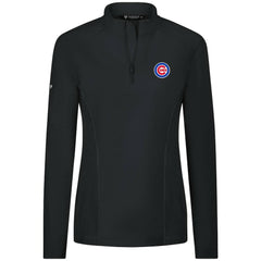 Chicago Cubs Levelwear Women's Upright Insignia 2.0 Quarter-Zip Tri-Blend Top - Black