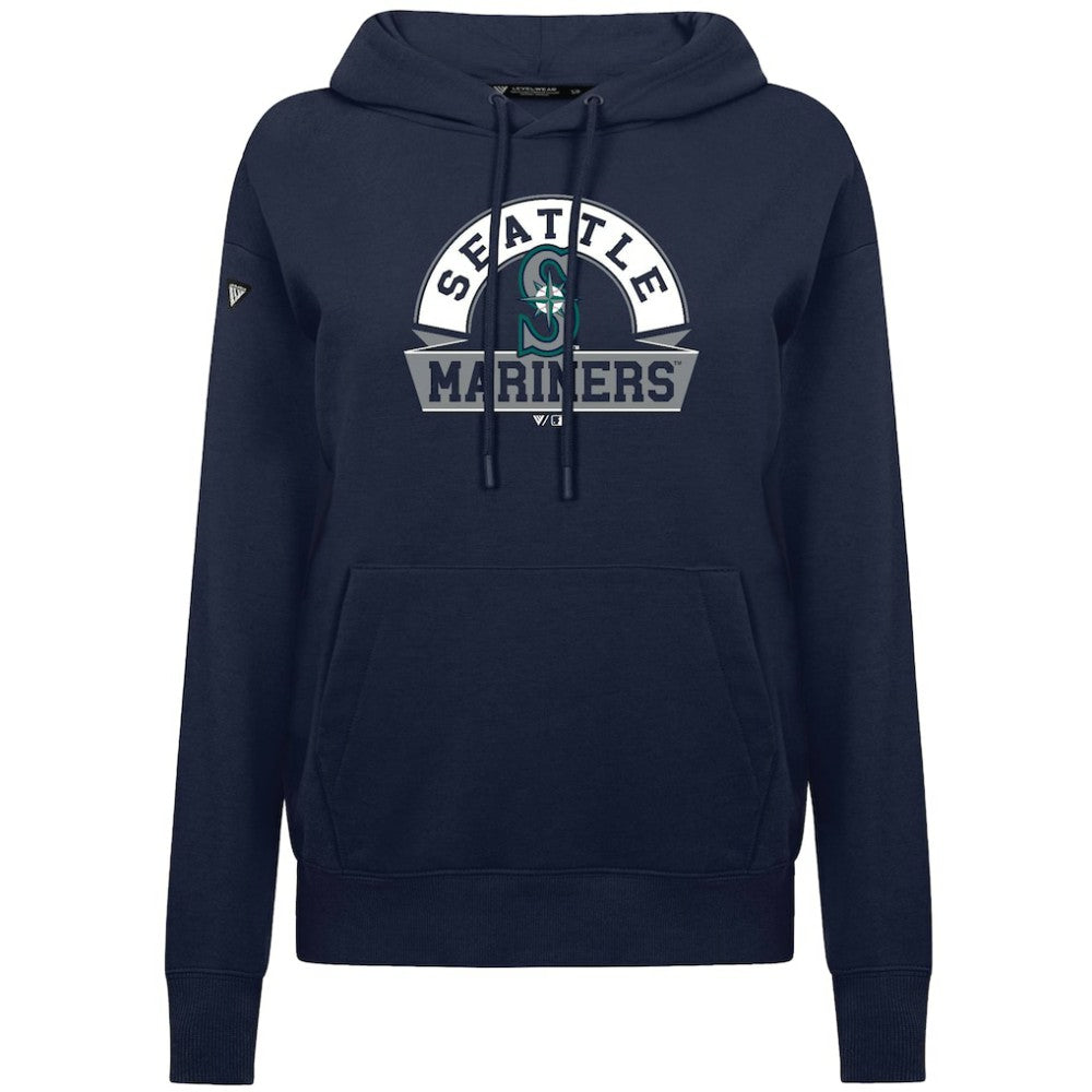 Seattle Mariners Levelwear Women's Adorn Banner Arch Hoodie - Navy