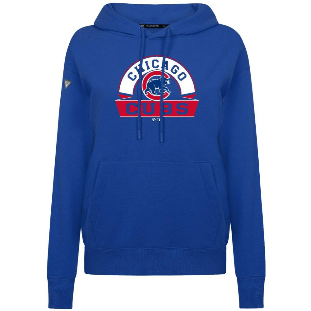Chicago Cubs Levelwear Women's Adorn Banner Arch Hoodie - Royal