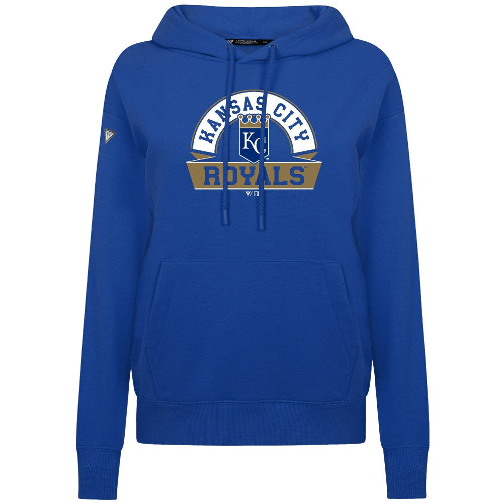 Kansas City Royals Levelwear Women's Adorn Banner Arch Hoodie - Royal