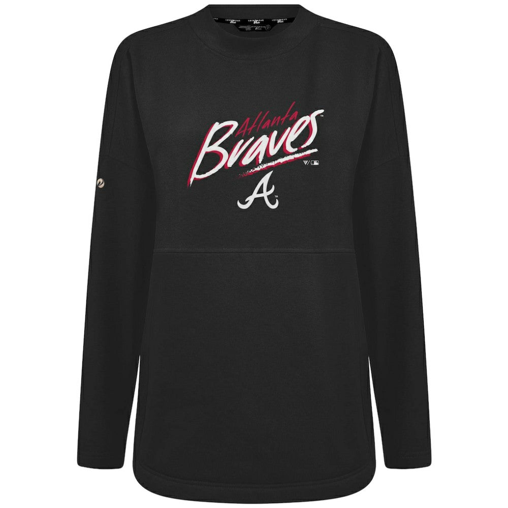 Atlanta Braves Levelwear Women's Oversized Beaudry Sizzle Top - Black