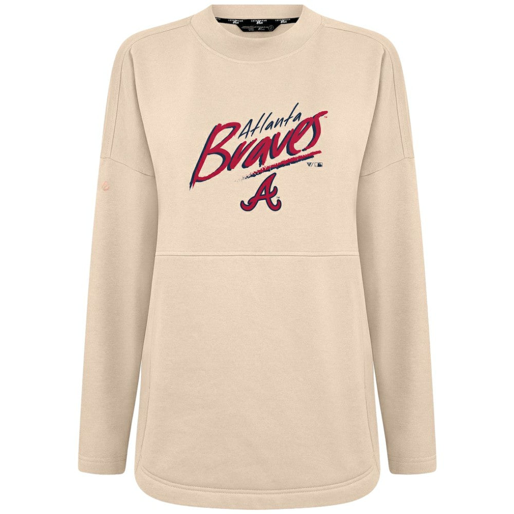 Atlanta Braves Levelwear Women's Oversized Beaudry Sizzle Top - Khaki