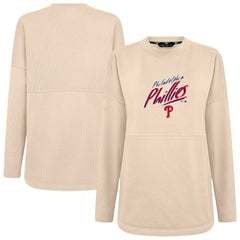 Philadelphia Phillies Levelwear Women's Oversized Beaudry Sizzle Top - Khaki