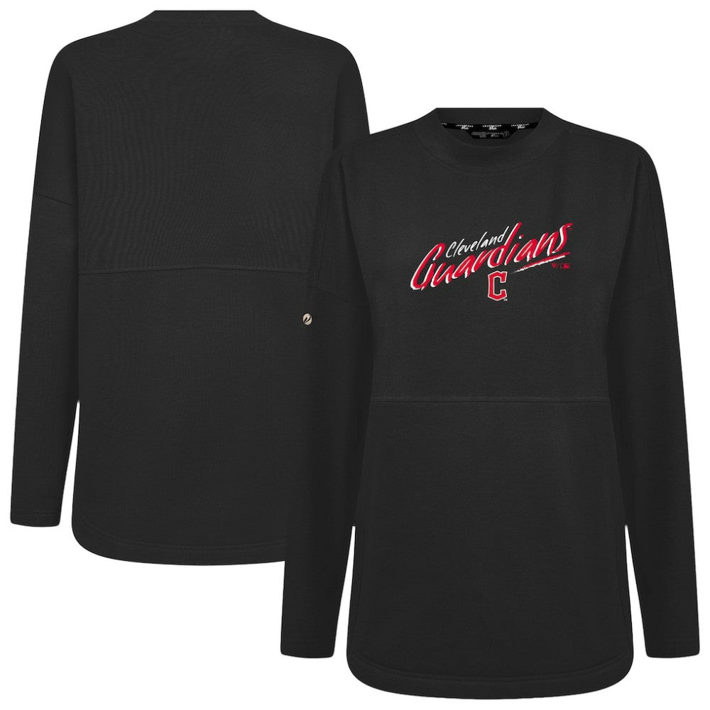 Cleveland Guardians Levelwear Women's Oversized Beaudry Sizzle Top - Black