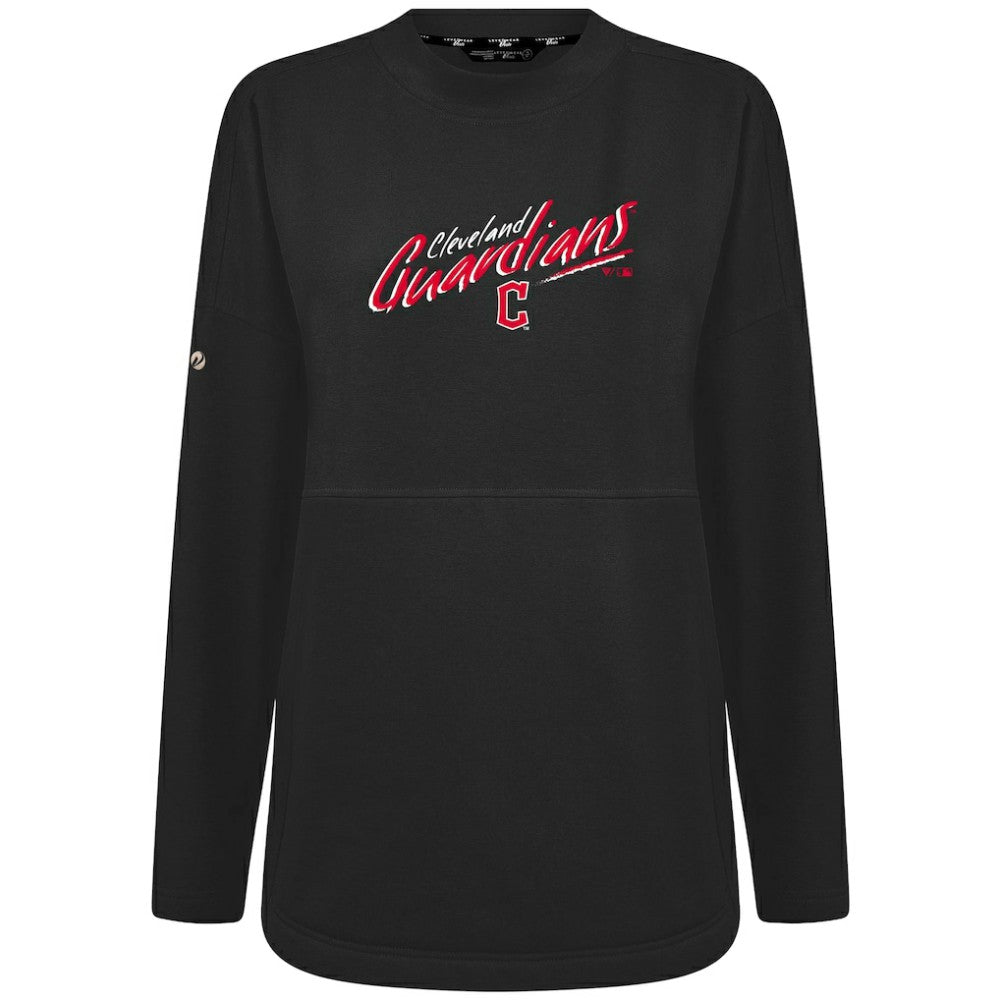 Cleveland Guardians Levelwear Women's Oversized Beaudry Sizzle Top - Black