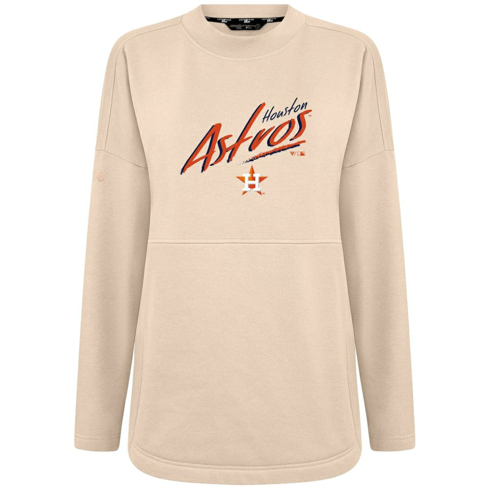 Houston Astros Levelwear Women's Oversized Beaudry Sizzle Top - Khaki