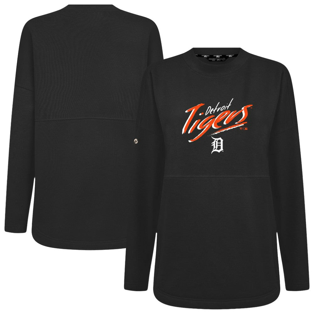 Detroit Tigers Levelwear Women's Oversized Beaudry Sizzle Top - Black