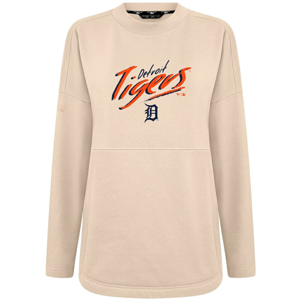Detroit Tigers Levelwear Women's Oversized Beaudry Sizzle Top - Khaki