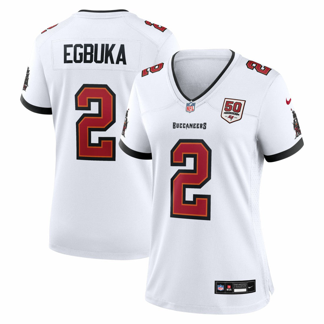 NFL Tampa Bay Buccaneers Emeka Egbuka  Women's 50th Season Game Jersey