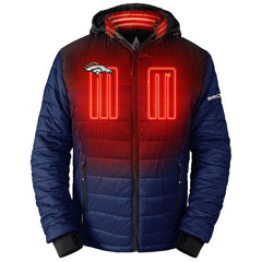 NFL Denver Broncos ActionHeat 5V Battery Heated Colorblock Full-Zip Puffer Jacket