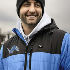 NFL Detroit Lions ActionHeat 5V Battery Heated Colorblock Full-Zip Puffer Jacket