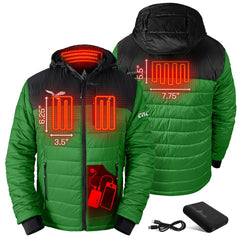 NFL Philadelphia Eagles ActionHeat 5V Battery Heated Colorblock Full-Zip Puffer Jacket