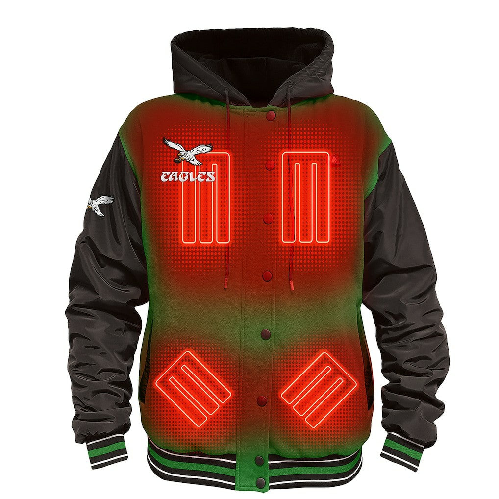 NFL Philadelphia Eagles ActionHeat 5V Battery Heated Full-Snap Varsity Jacket