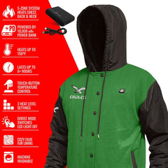NFL Philadelphia Eagles ActionHeat 5V Battery Heated Full-Snap Varsity Jacket