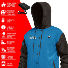 NFL Detroit Lions ActionHeat 5V Battery Heated Full-Snap Varsity Jacket