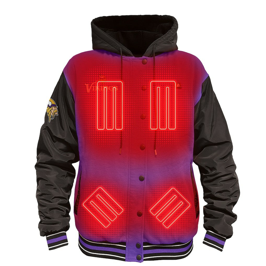 NFL Minnesota Vikings ActionHeat 5V Battery Heated Full-Snap Varsity Jacket